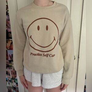 Beige Smiley Crewneck